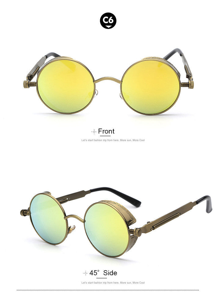 Stylish Men's Retro Round Sunglasses in Acetate for Any Occasion-The Yellow Prime