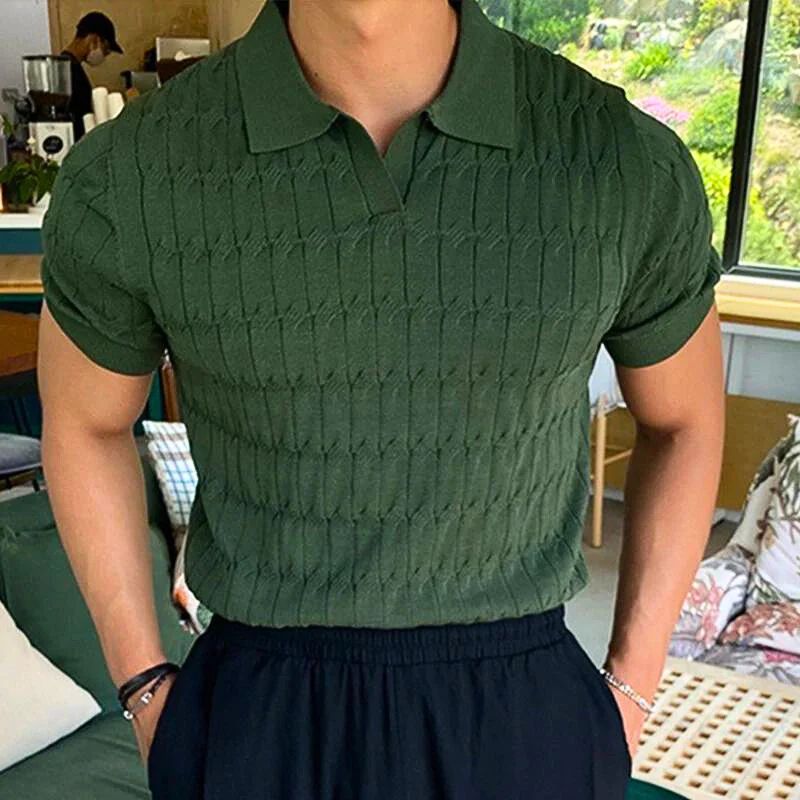 Stylish and Durable Knit Polo Shirt for Summer - Men's Apparel-The Yellow Prime