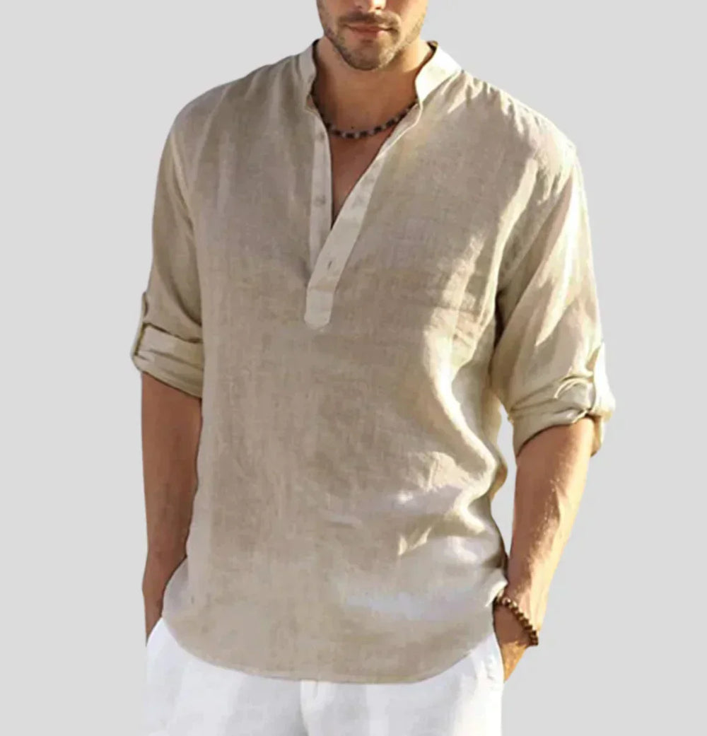 Men's Elegant Linen Shirt for Stylish Comfort-The Yellow Prime