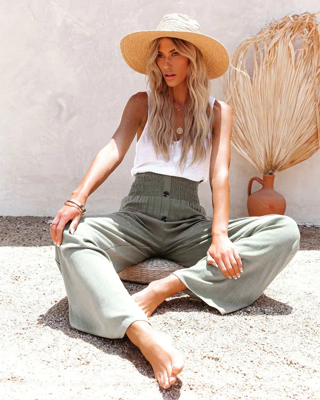 Women's Stylish High Waist Casual Trousers-The Yellow Prime