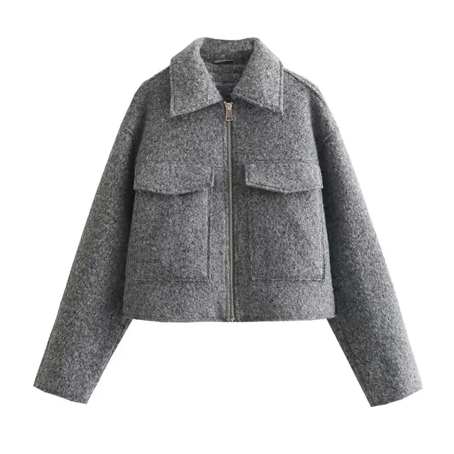 Carla | Women's Fashionable Short Autumn Jacket with Zipper