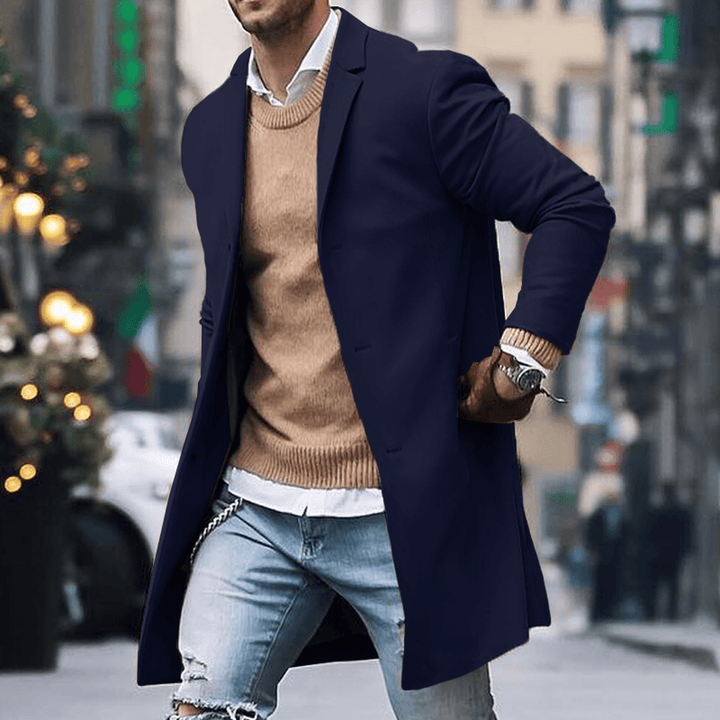 Slim-Fit-Jacke für Herren mit einreihiger Knopfleiste