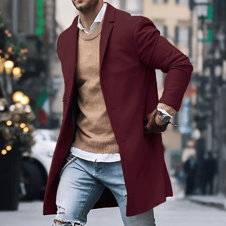 Slim-Fit-Jacke für Herren mit einreihiger Knopfleiste
