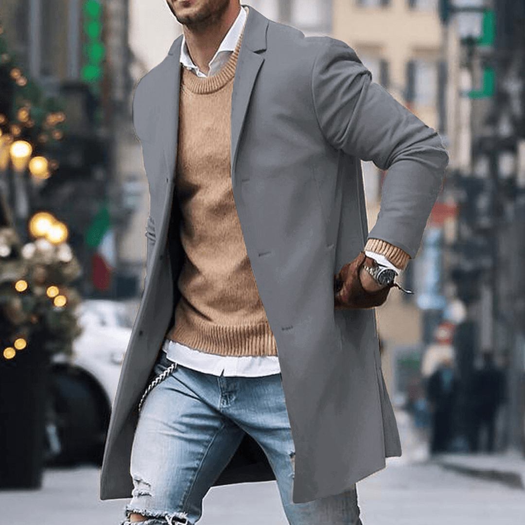 Slim-Fit-Jacke für Herren mit einreihiger Knopfleiste