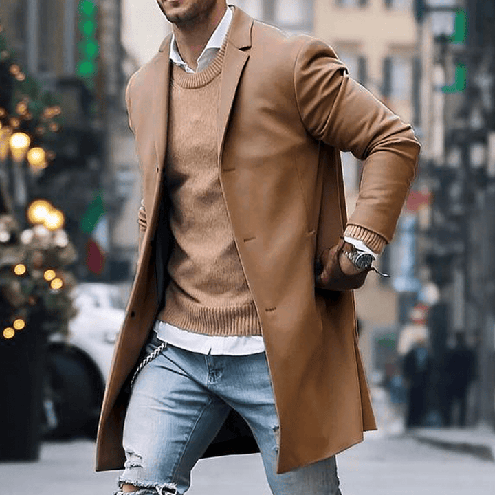 Slim-Fit-Jacke für Herren mit einreihiger Knopfleiste