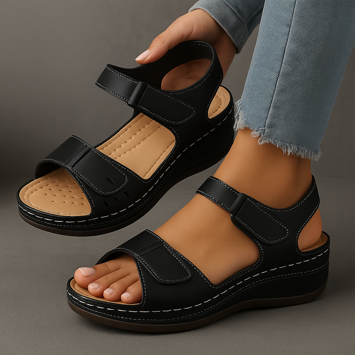 Theresa | Women's Open Toe Ankle Strap Platform Sandals-The Yellow Prime