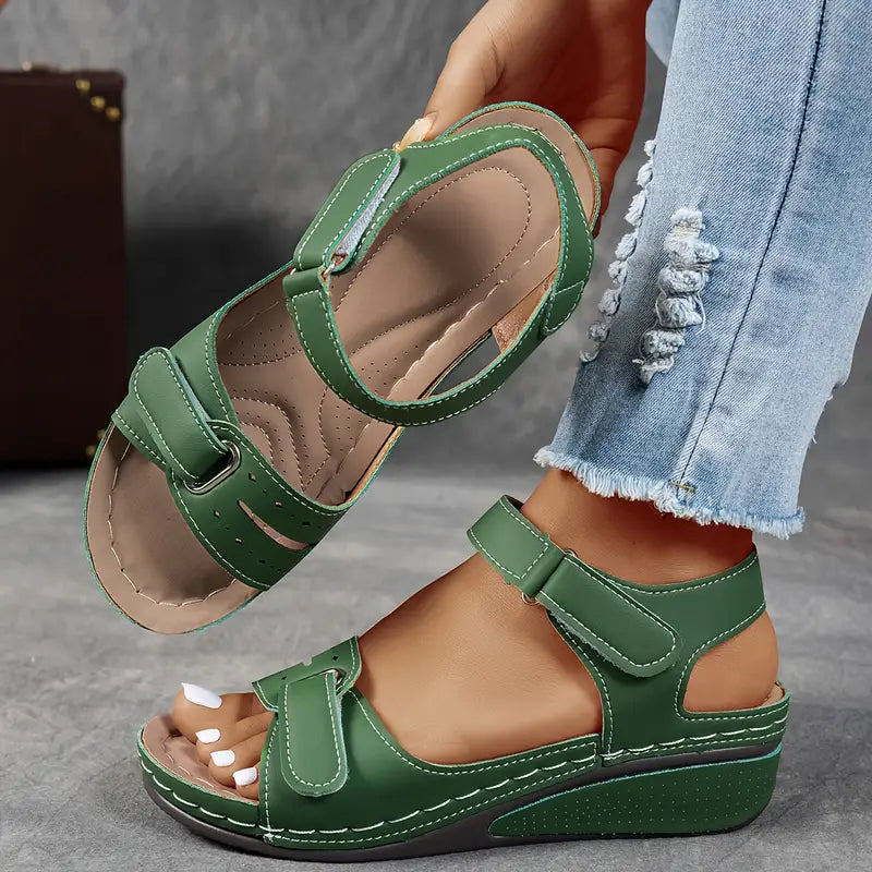 Theresa | Women's Open Toe Ankle Strap Platform Sandals-The Yellow Prime