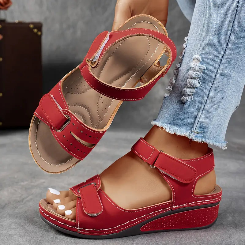 Theresa | Women's Open Toe Ankle Strap Platform Sandals-The Yellow Prime