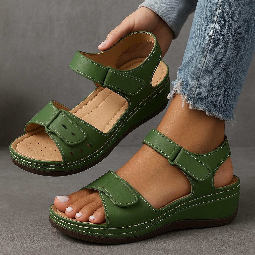 Theresa | Women's Open Toe Ankle Strap Platform Sandals-The Yellow Prime