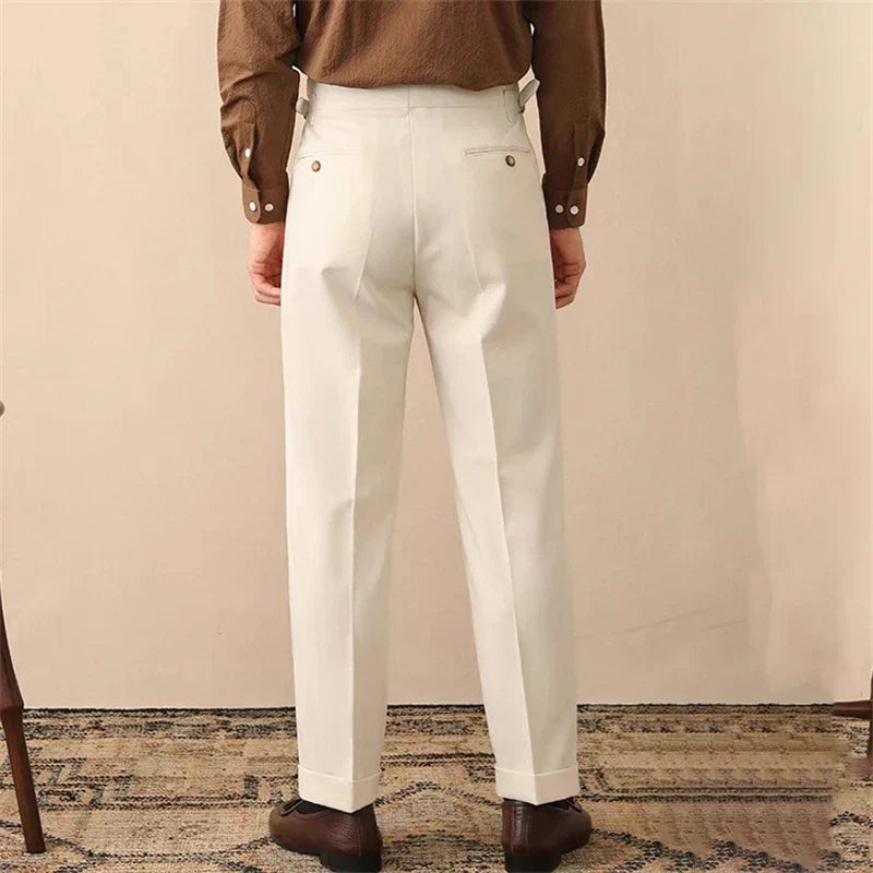 Toby | Men's Tailored High-Waisted Trousers-The Yellow Prime