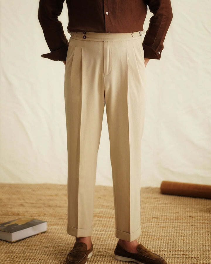 Toby | Men's Tailored High-Waisted Trousers-The Yellow Prime