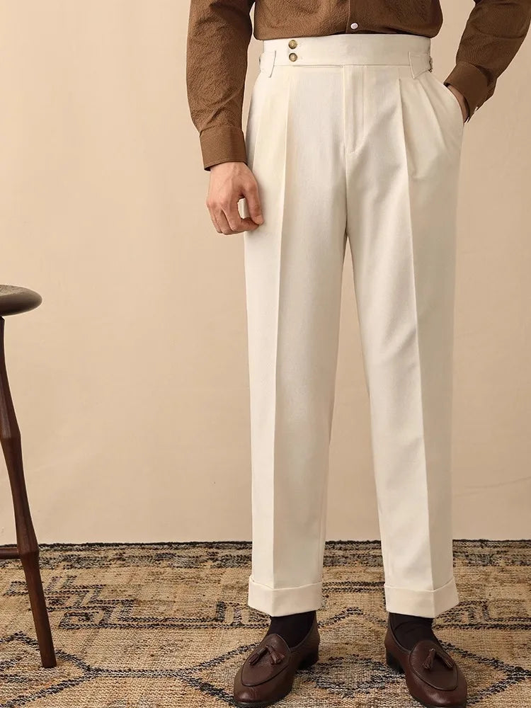 Toby | Men's Tailored High-Waisted Trousers-The Yellow Prime
