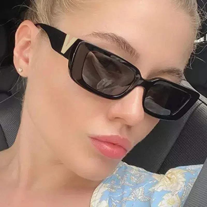 Women's Lightweight Square Sunglasses - Retro Metal Design for Daily Use-The Yellow Prime