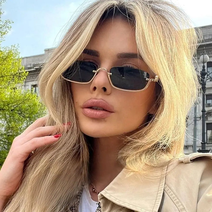 Women's Lightweight Retro Metal Frame Sunglasses with Polycarbonate Lenses-The Yellow Prime