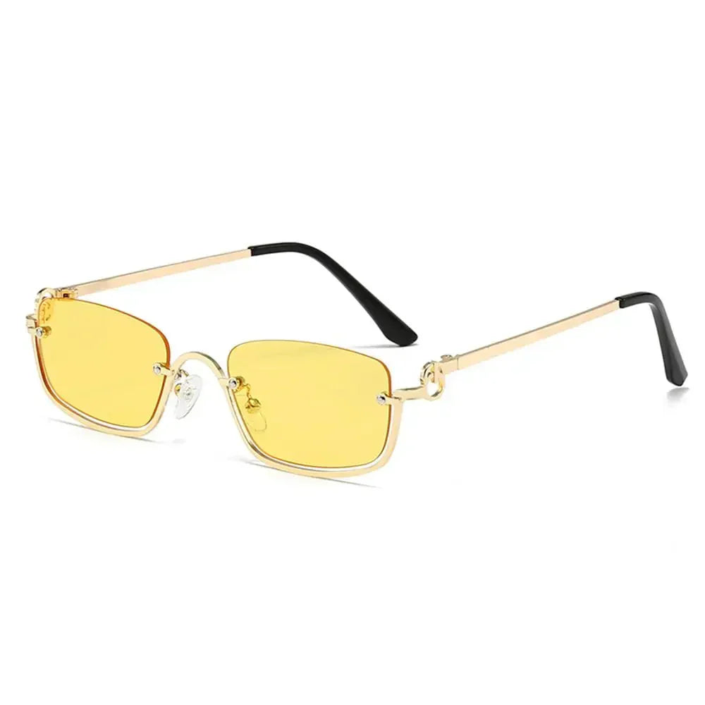 Women's Lightweight Retro Metal Frame Sunglasses with Polycarbonate Lenses-The Yellow Prime