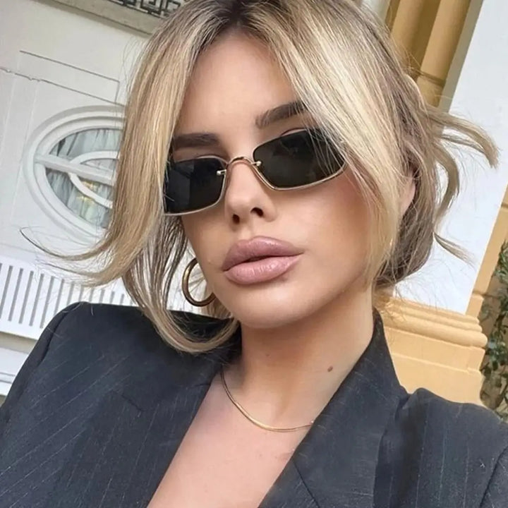 Women's Lightweight Retro Metal Frame Sunglasses with Polycarbonate Lenses-The Yellow Prime
