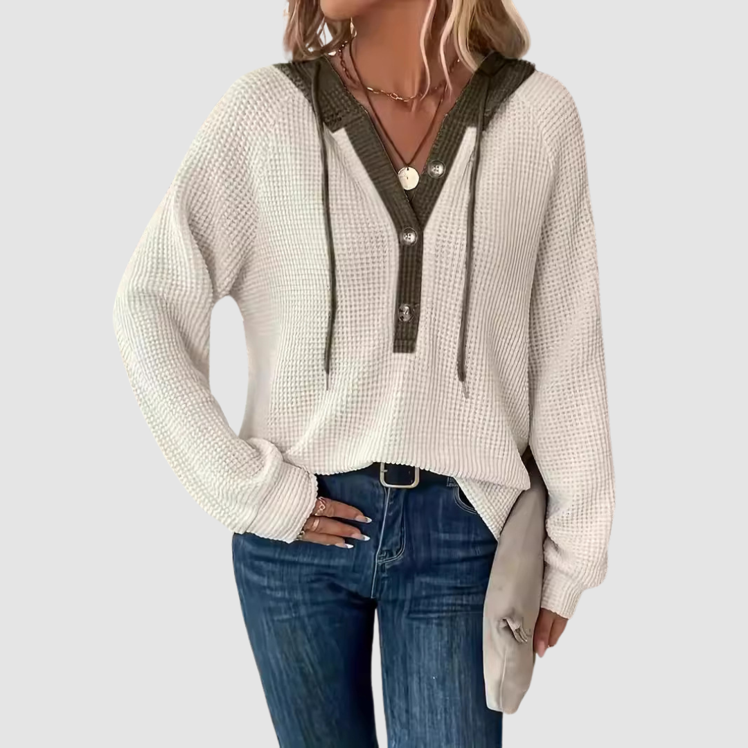 Trish | Women's Premium Knitted Long Sleeve Hoodie-The Yellow Prime