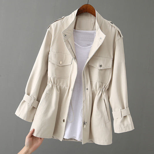 Veste utilitaire pour femme en sergé, col montant et poches cargo