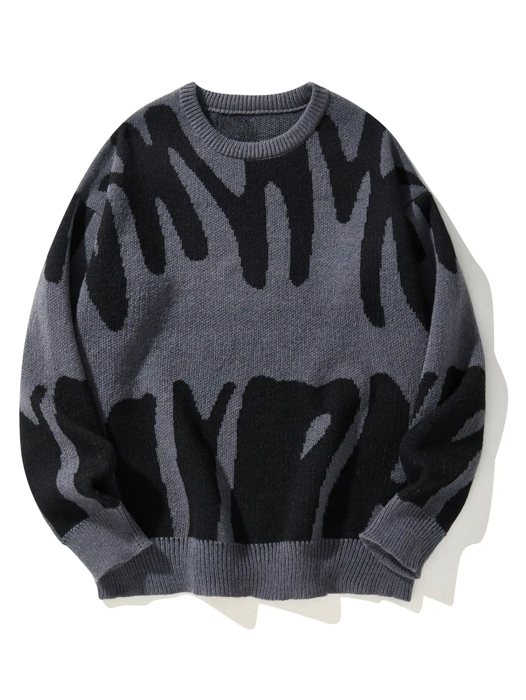Tyler | Men's Oversized Abstract Wool Pullover Sweater-The Yellow Prime