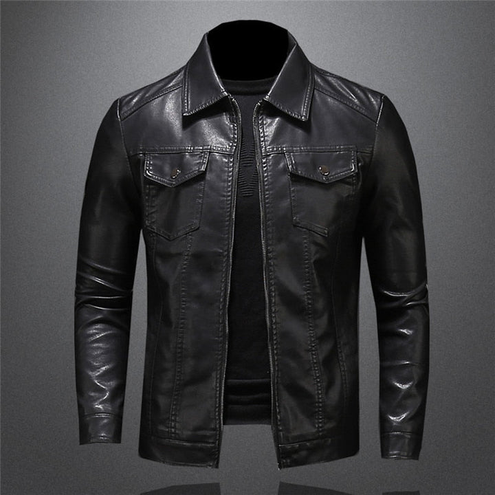 Men's Spring-Ready Leather Jacket for Stylish Comfort