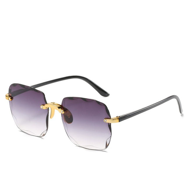 Women's Lightweight Rimless Sunglasses – Vintage Square Design, UV400-The Yellow Prime