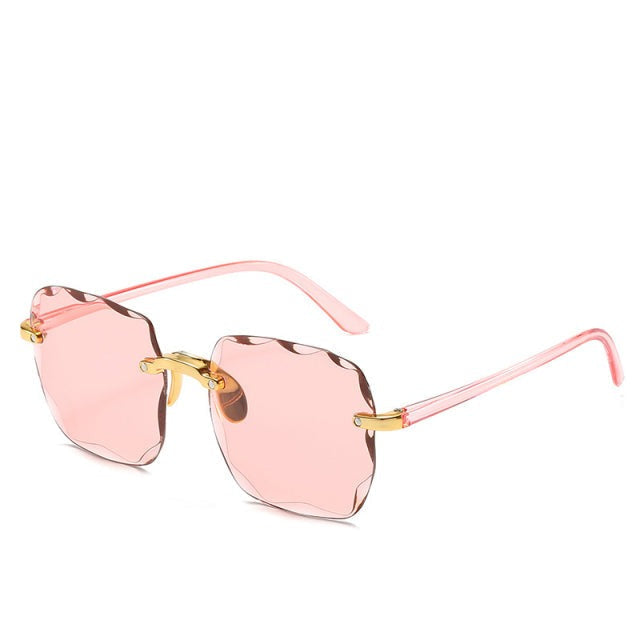 Women's Lightweight Rimless Sunglasses – Vintage Square Design, UV400-The Yellow Prime