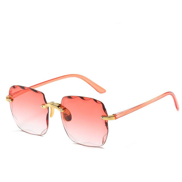 Women's Lightweight Rimless Sunglasses – Vintage Square Design, UV400-The Yellow Prime