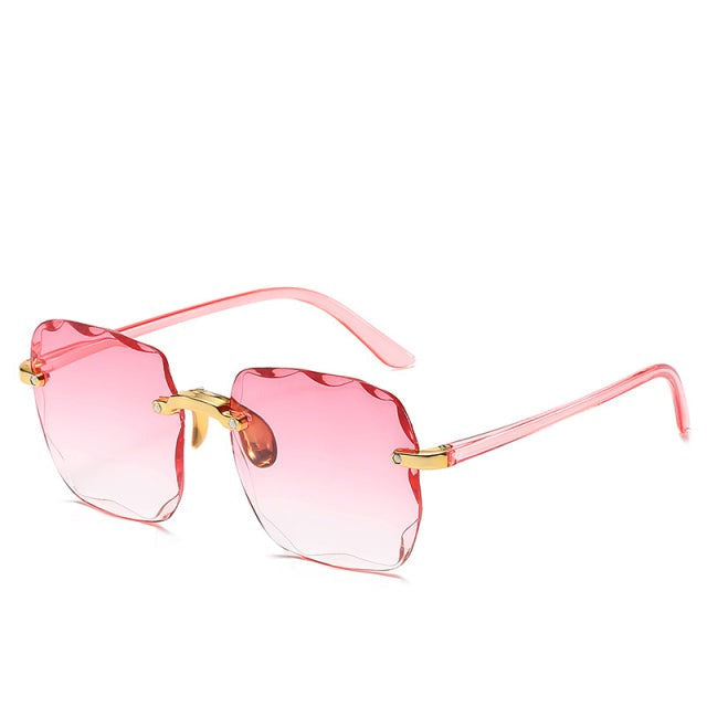 Women's Lightweight Rimless Sunglasses – Vintage Square Design, UV400-The Yellow Prime