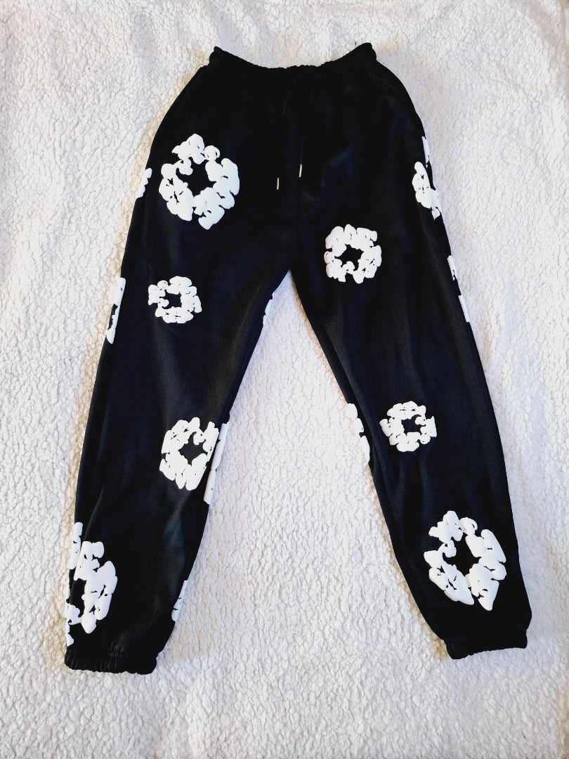Unisex Floral Print Sweatpants – Casual Fashion Joggers-The Yellow Prime