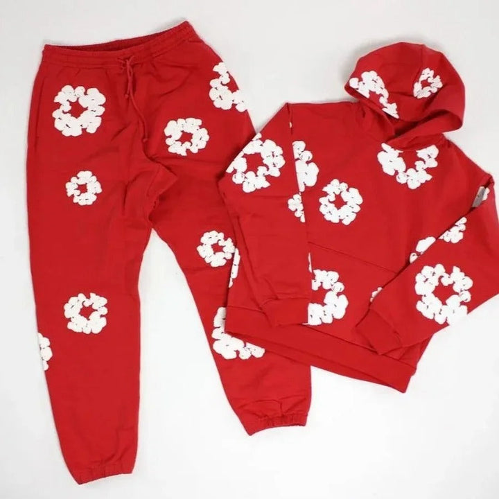 Unisex Floral Tracksuit Set – Casual Fashion Matching Outfit-The Yellow Prime
