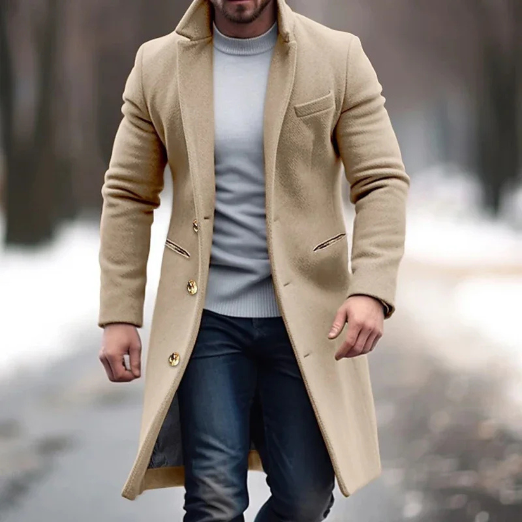 Men's Stylish Wool Blend Jacket – Perfect Layer for Chilly Weather
