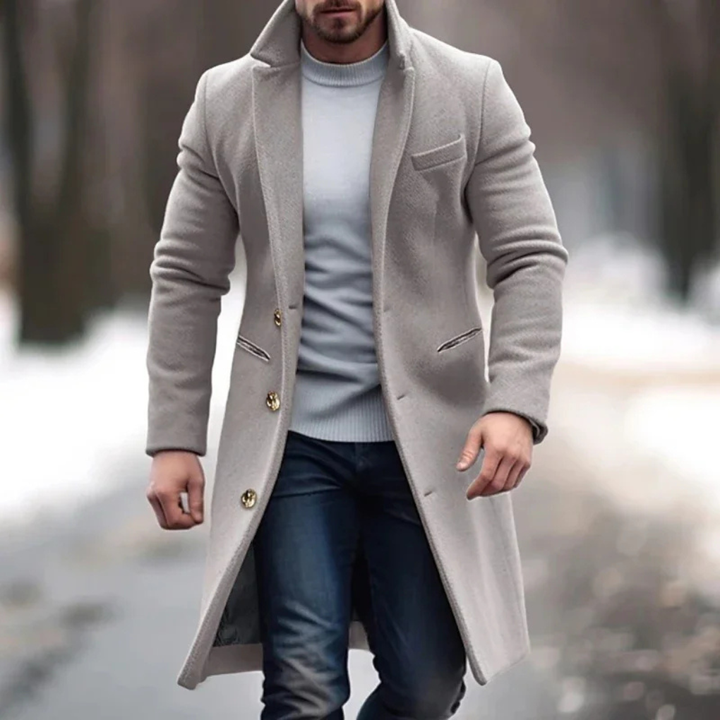 Men's Stylish Wool Blend Jacket – Perfect Layer for Chilly Weather