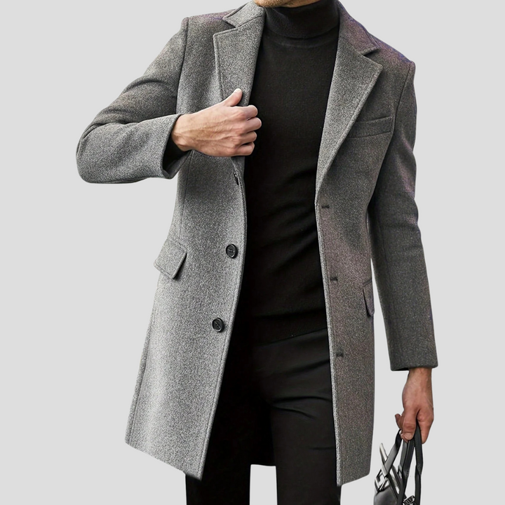 Men's Stylish Classic Revere Overcoat for Timeless Elegance