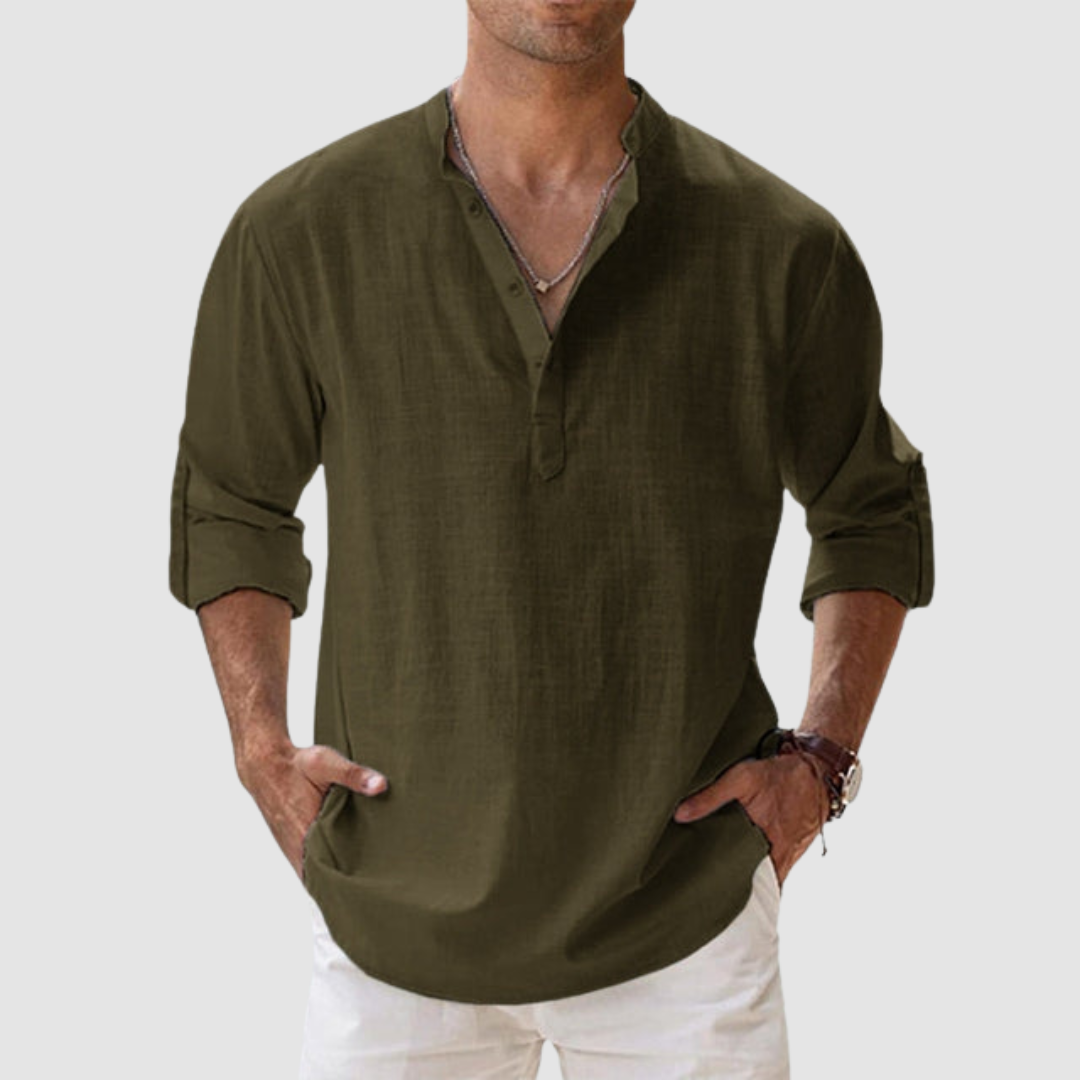Men's Breathable Linen Shirt-The Yellow Prime
