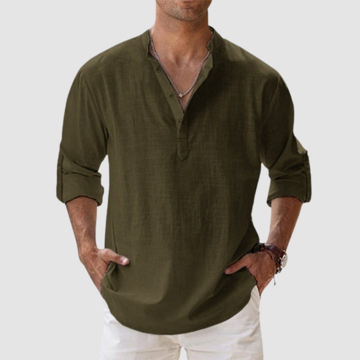 Men's Breathable Linen Shirt-The Yellow Prime
