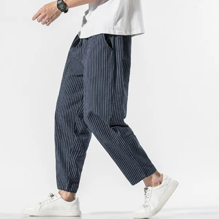 Men's Pinstripe Joggers - Stylish and Comfortable Activewear-The Yellow Prime