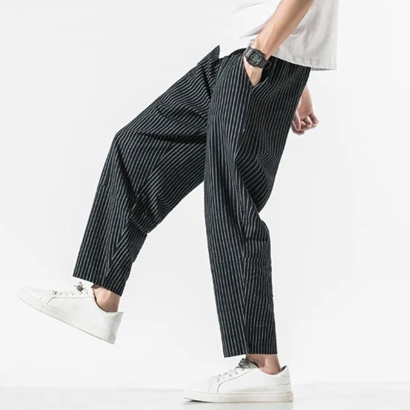 Men's Pinstripe Joggers - Stylish and Comfortable Activewear-The Yellow Prime