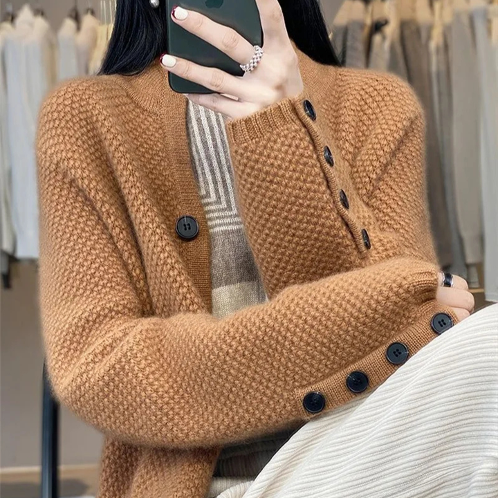 Women's Textured Knit Cardigan in Linden-The Yellow Prime