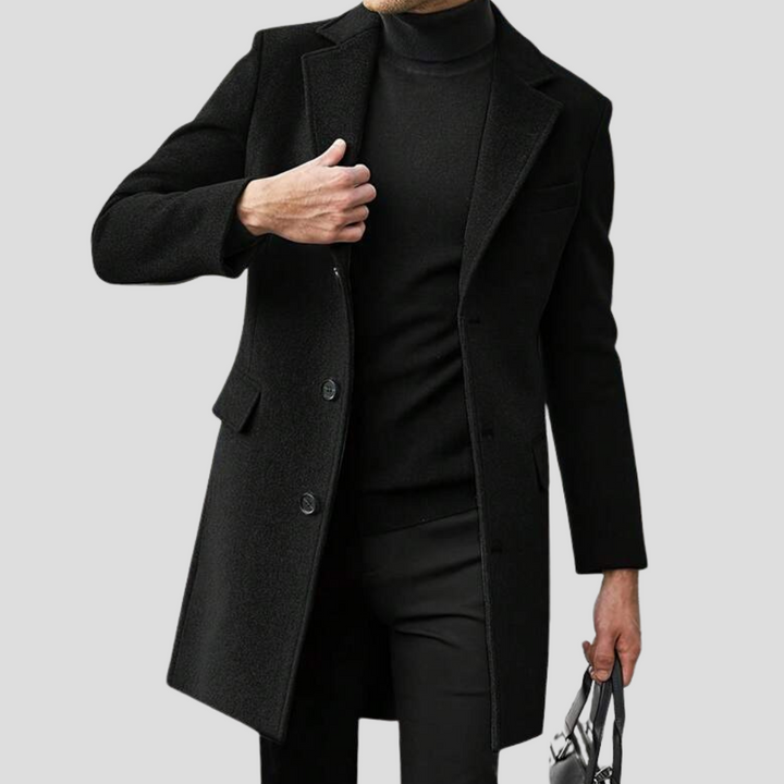 Men's Stylish Classic Revere Overcoat for Timeless Elegance
