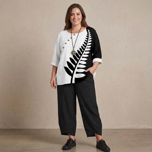 Women's Botanical Print Set: Effortless Everyday Comfort