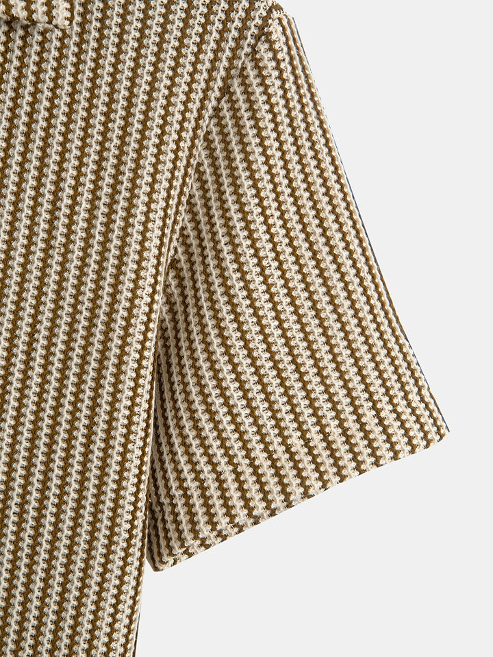Vann | Stylish Striped Men's Button-Up Shirt-The Yellow Prime