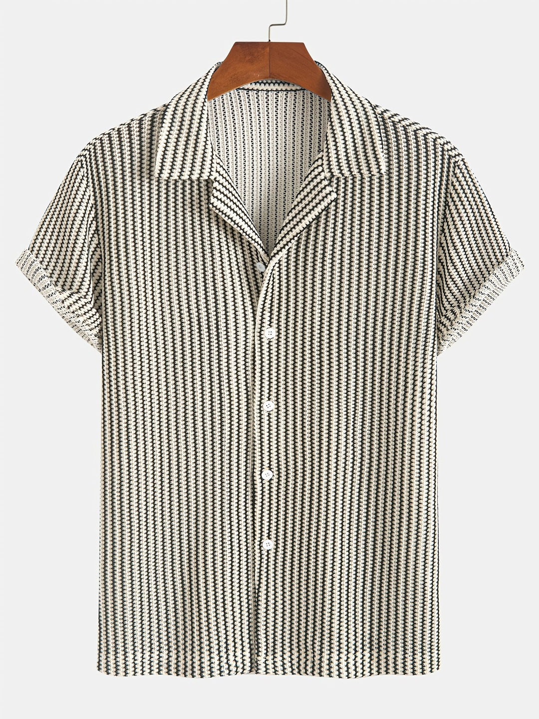 Vann | Stylish Striped Men's Button-Up Shirt-The Yellow Prime