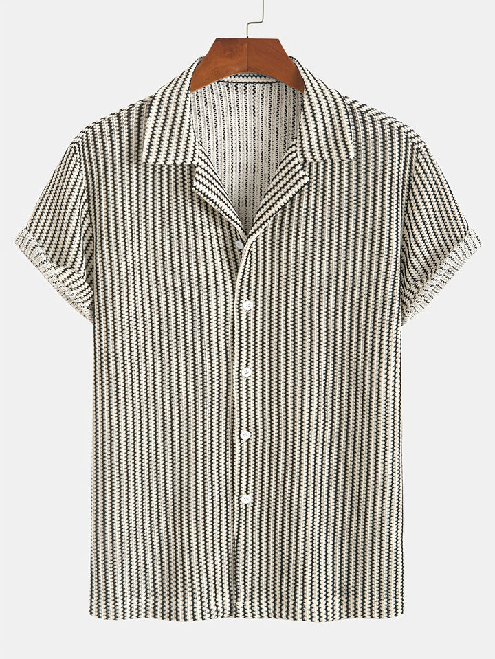 Vann | Stylish Striped Men's Button-Up Shirt-The Yellow Prime
