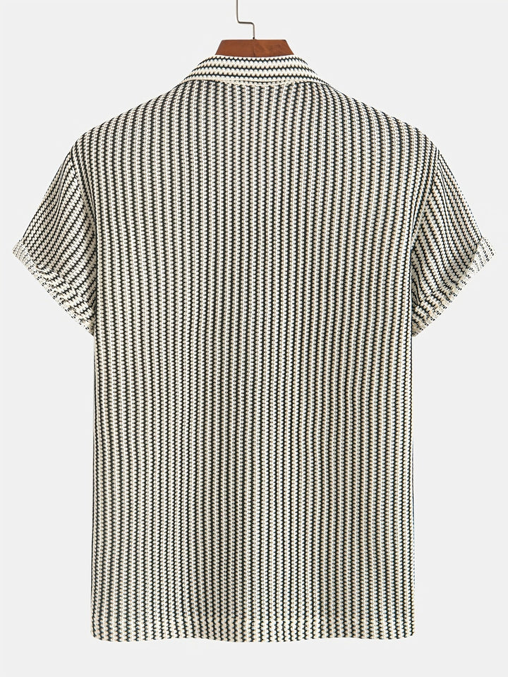 Vann | Stylish Striped Men's Button-Up Shirt-The Yellow Prime