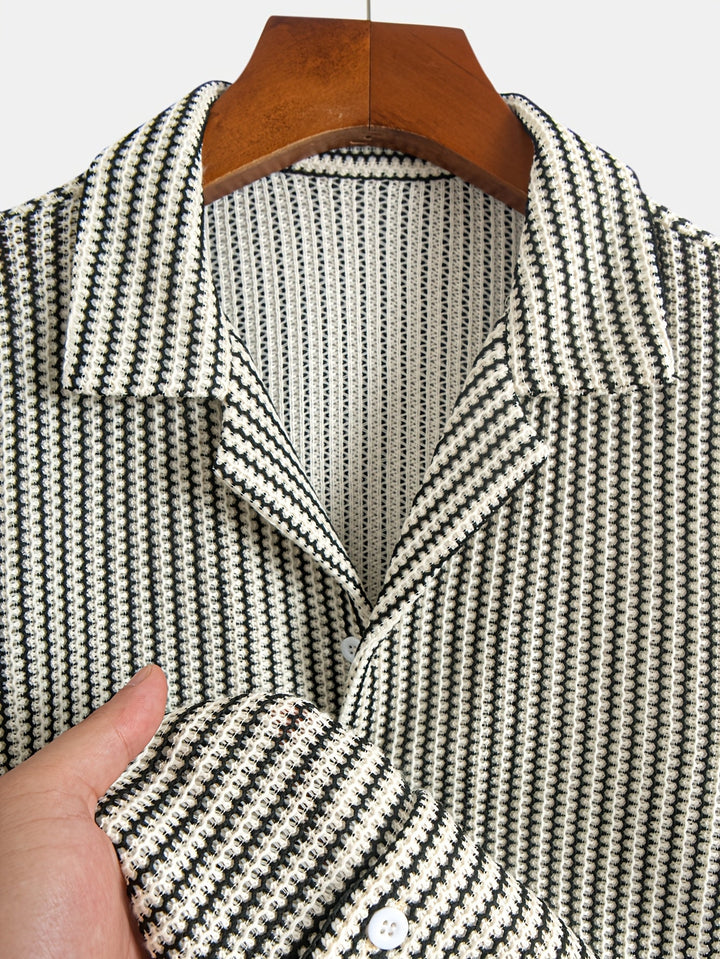 Vann | Stylish Striped Men's Button-Up Shirt-The Yellow Prime