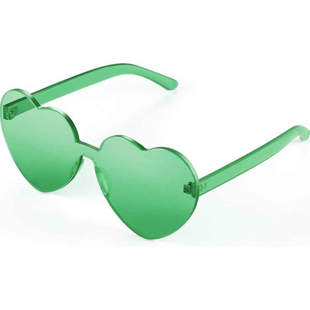 Women's Lightweight Heart-Shaped Sunglasses - Rimless Design, Clear Lenses-The Yellow Prime