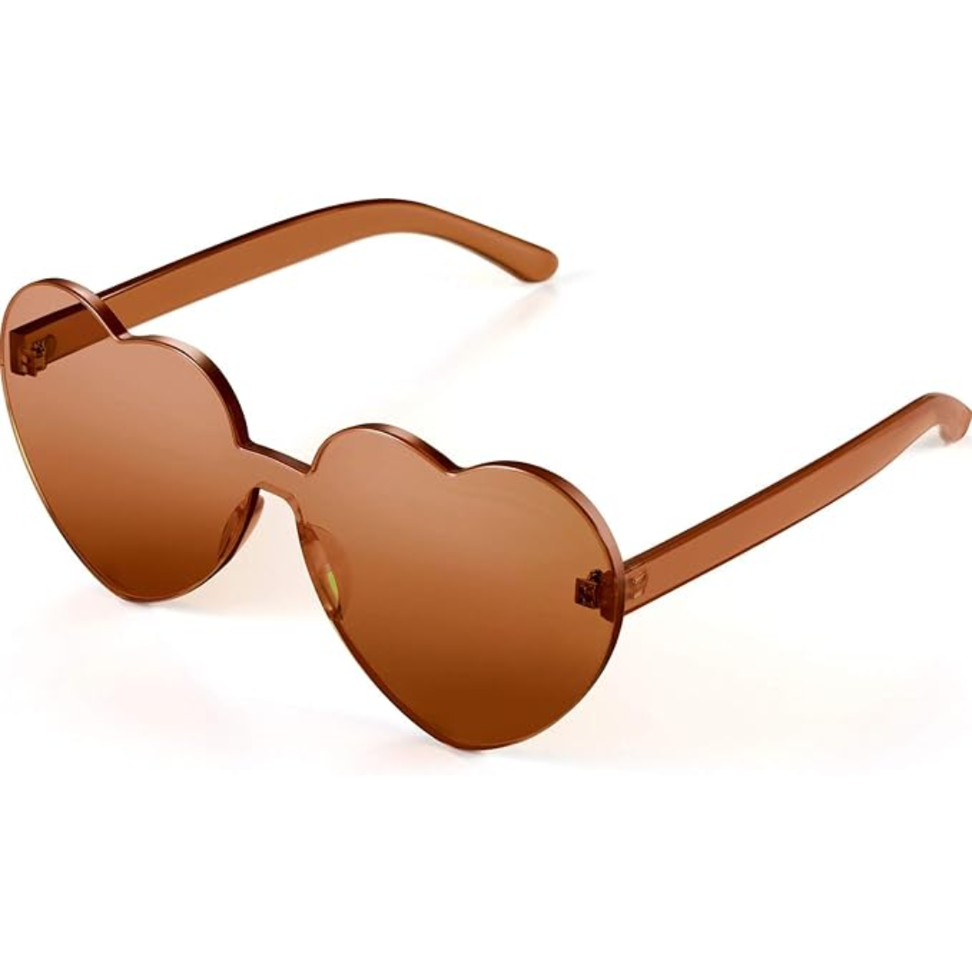 Women's Lightweight Heart-Shaped Sunglasses - Rimless Design, Clear Lenses-The Yellow Prime