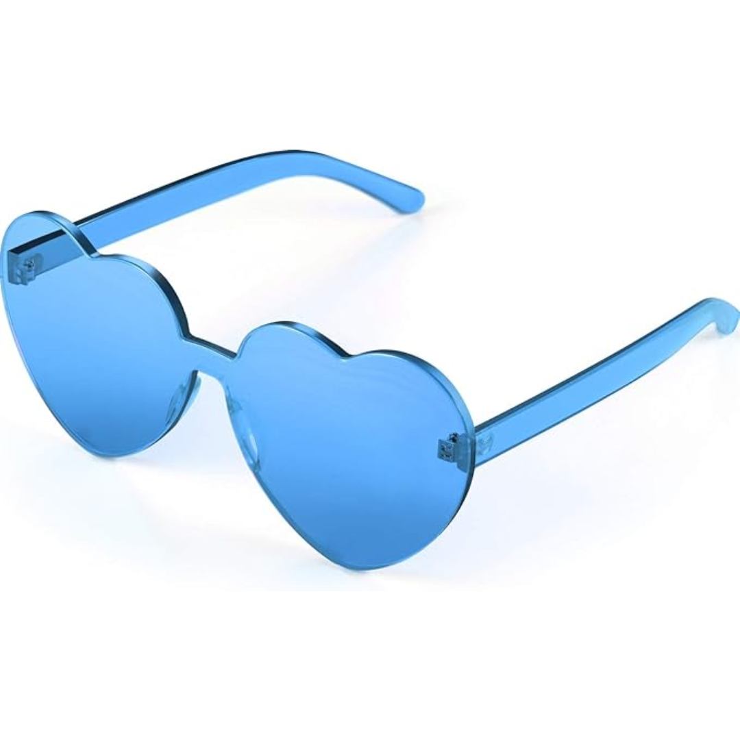 Women's Lightweight Heart-Shaped Sunglasses - Rimless Design, Clear Lenses-The Yellow Prime