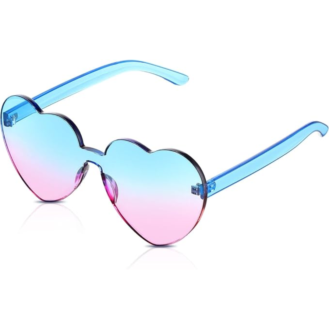 Women's Lightweight Heart-Shaped Sunglasses - Rimless Design, Clear Lenses-The Yellow Prime