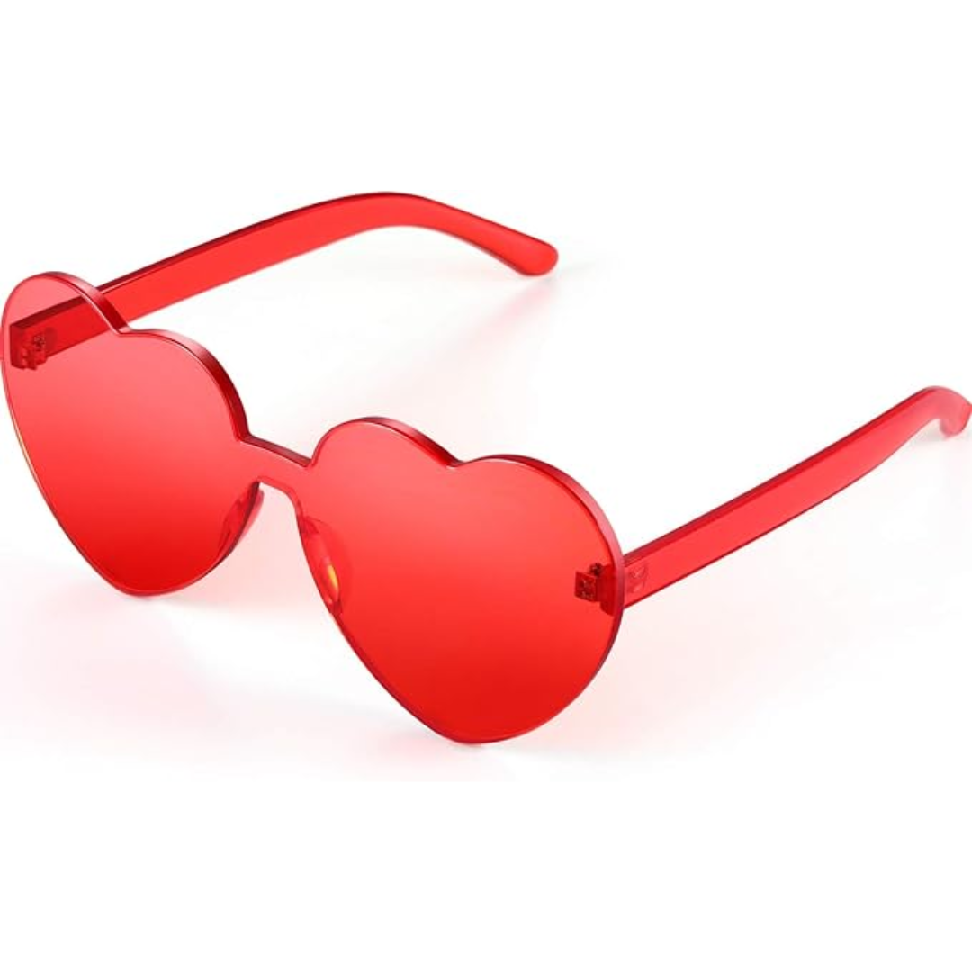 Women's Lightweight Heart-Shaped Sunglasses - Rimless Design, Clear Lenses-The Yellow Prime